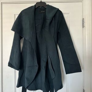 Dark blue wool wrap coat
